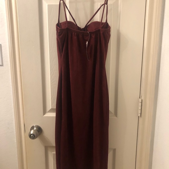 Burgundy Suede Dress - Picture 3 of 4